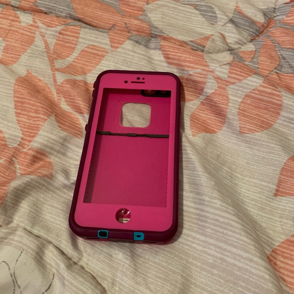 Pink life proof case for iPhone 7